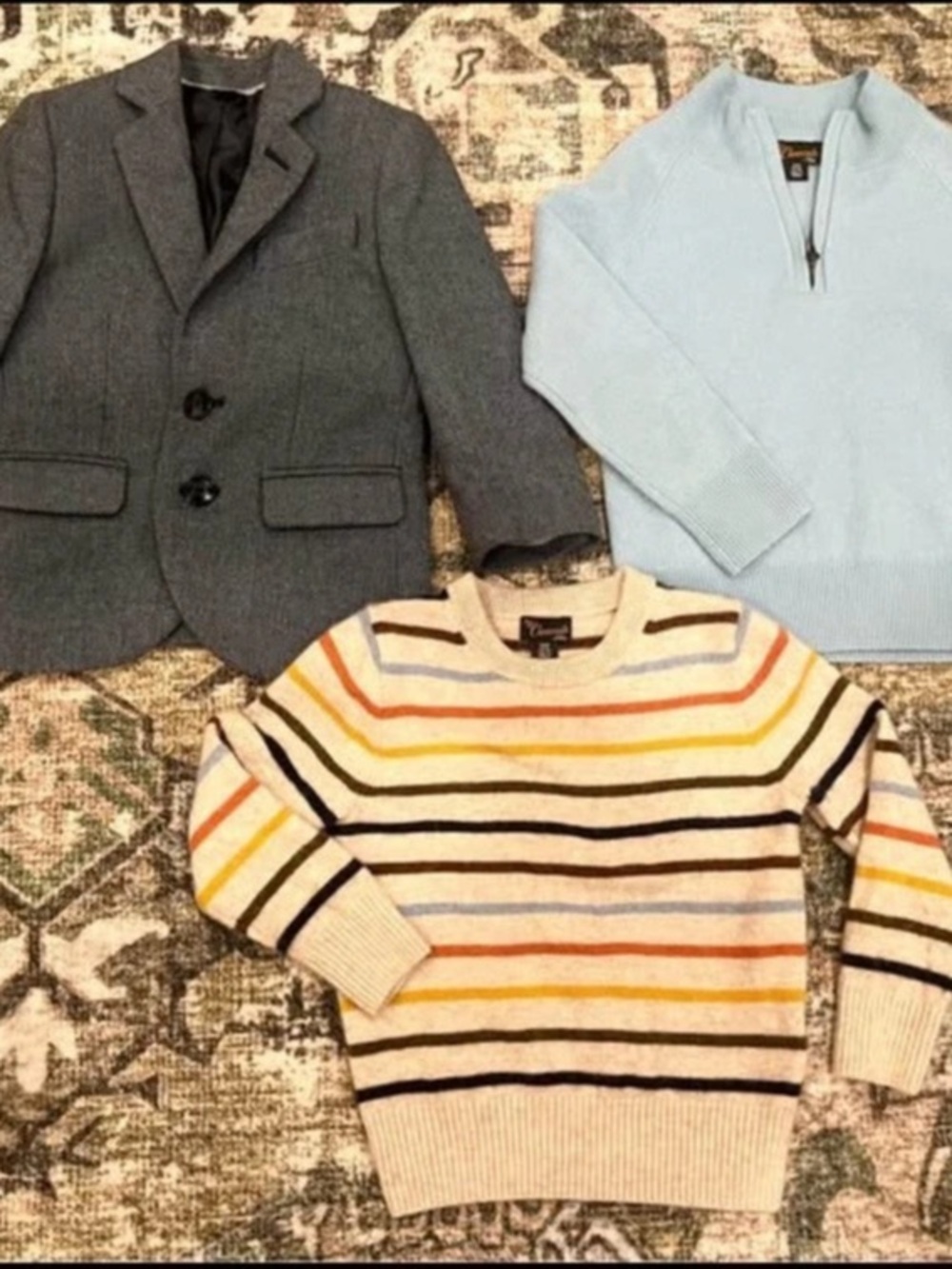 Crewcuts Ludlow Suit Jacket in Herringbone Boys Blazer Herringbone blue Grey